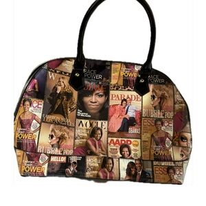 Michelle Obama Glossy Magazine Cover Collage Satchel